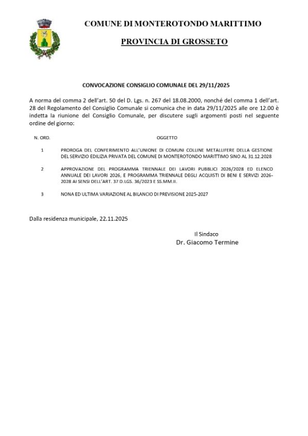 Consiglio 29.11.2025